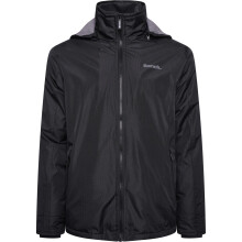 Bench Mens Hawn Ripstop Double Zip Jacket Twin Collar Fleece Warm Winter