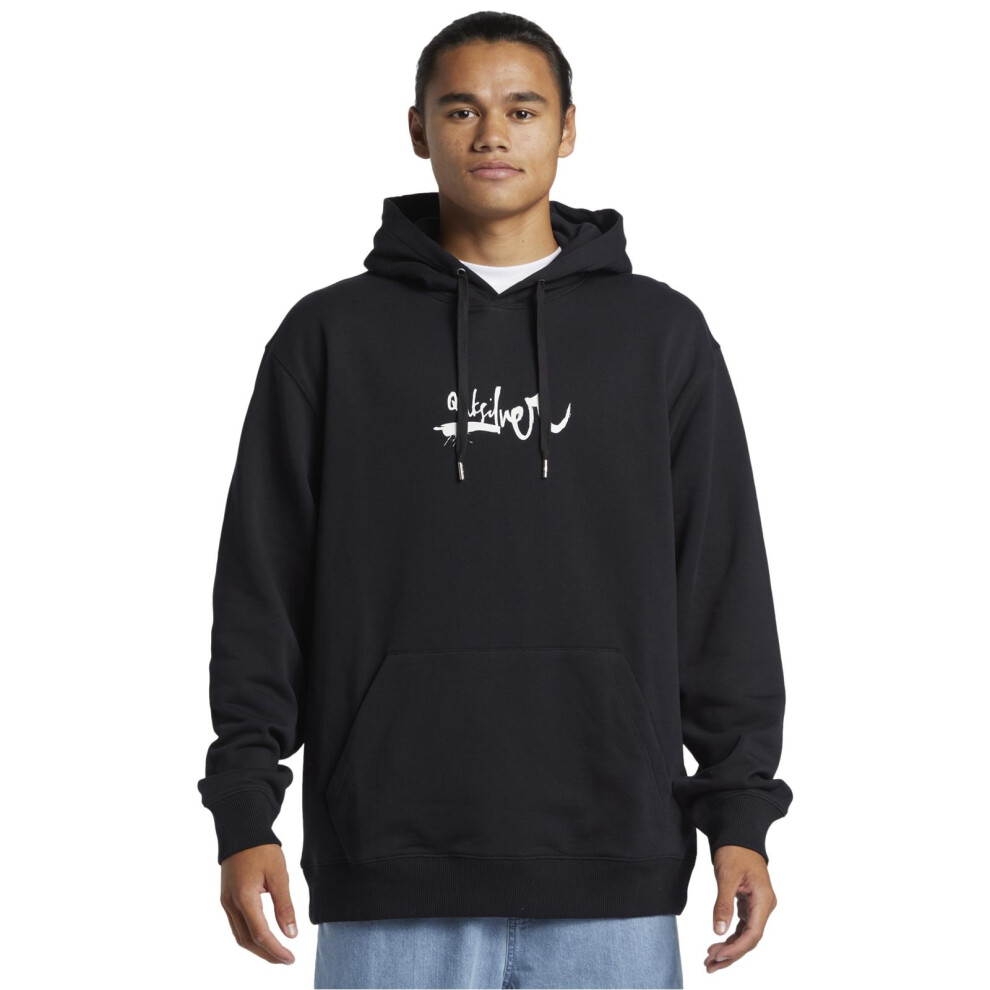 Quiksilver (M, Black) Mens Dna Impaired Logo Pullover Sweatshirt Hoodie Jumper Sweatshirt