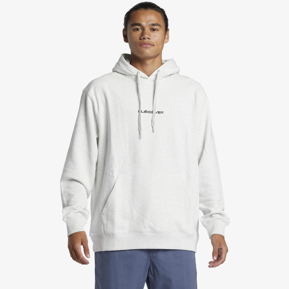 Quiksilver (M, White Marple Heather) Mens Dna Omni Logo Pullover Hoodie Hooded Sweatshirt Jumper Sweater