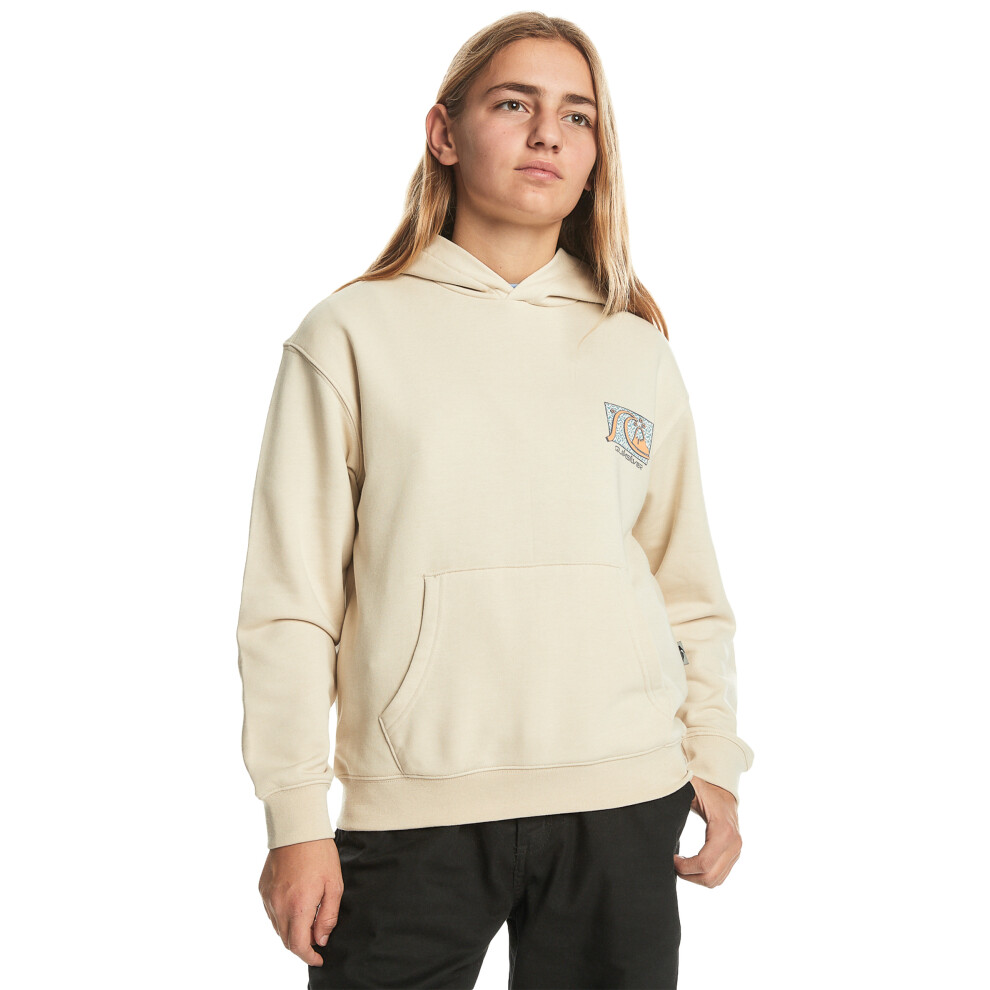 Quiksilver (8 Yrs, Birch) Kids Drybridge Hooded Pullover Sweatshirt Hoody Hoodie