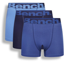 Bench Mens Valdev Underwear Boxer Shorts Trunks - 3 Pair Pack - Blue