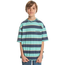 (16 Yrs, Crown Blue) Quiksilver Kids Stripe Short Sleeve Crew Neck Cotton T-Shirt Top Tee