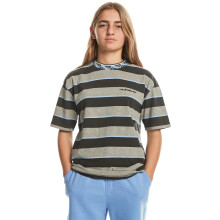 (16 Yrs, Tarmac Stripe) Quiksilver Kids Stripe Short Sleeve Crew Neck Cotton T-Shirt Top Tee