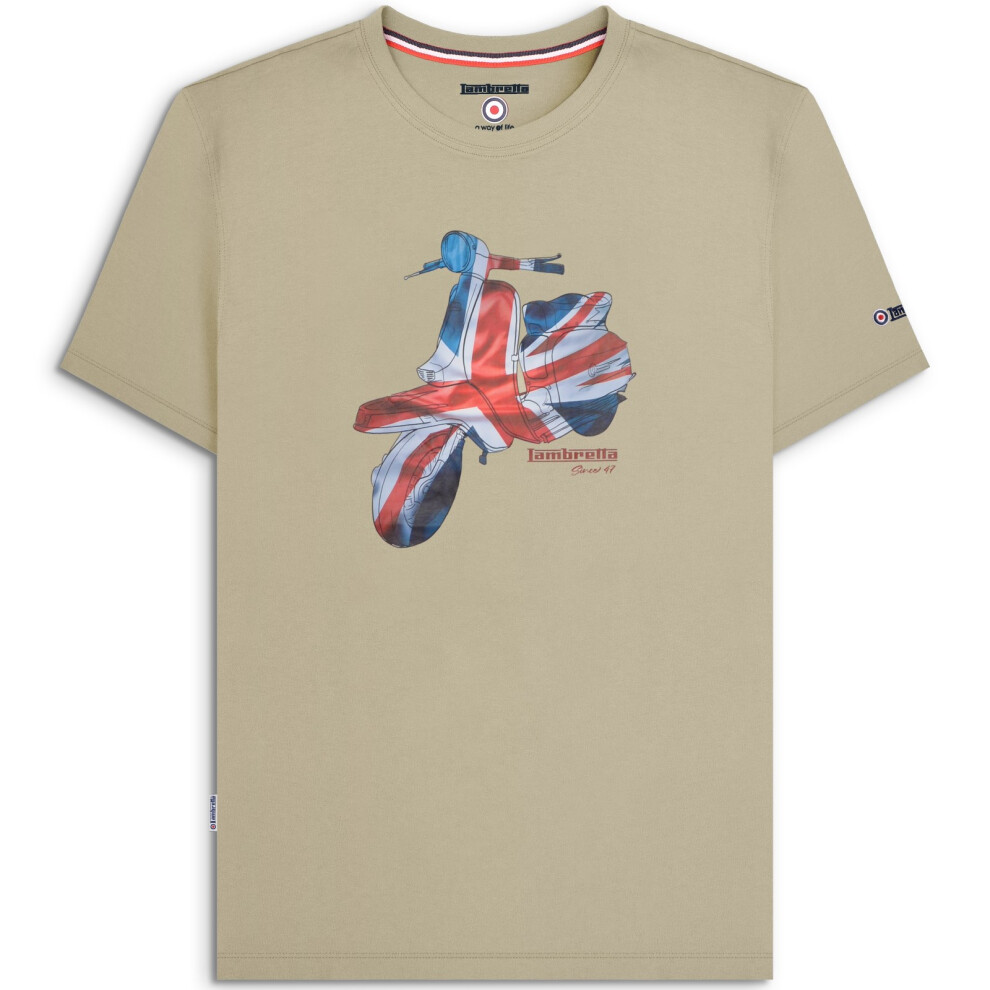 Lambretta (2Xl, Stone) Mens Scooter Tee Short Sleeve T-Shirt
