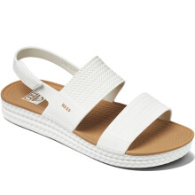 (UK 4, White/Tan) Reef Womens Water Vista Summer Beach Pool Sandals Thongs Flip Flops