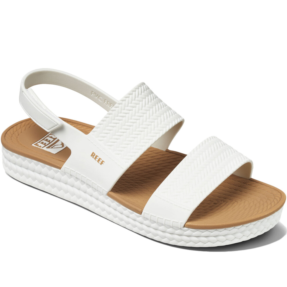 Reef (Uk 4, White/Tan) Womens Water Vista Summer Beach Pool Sandals Thongs Flip Flops