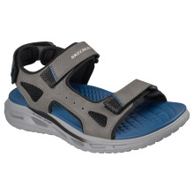 (12 UK, Charcoal Synthetic) Skechers Mens Orvan Sd Gamble Walking Sandals