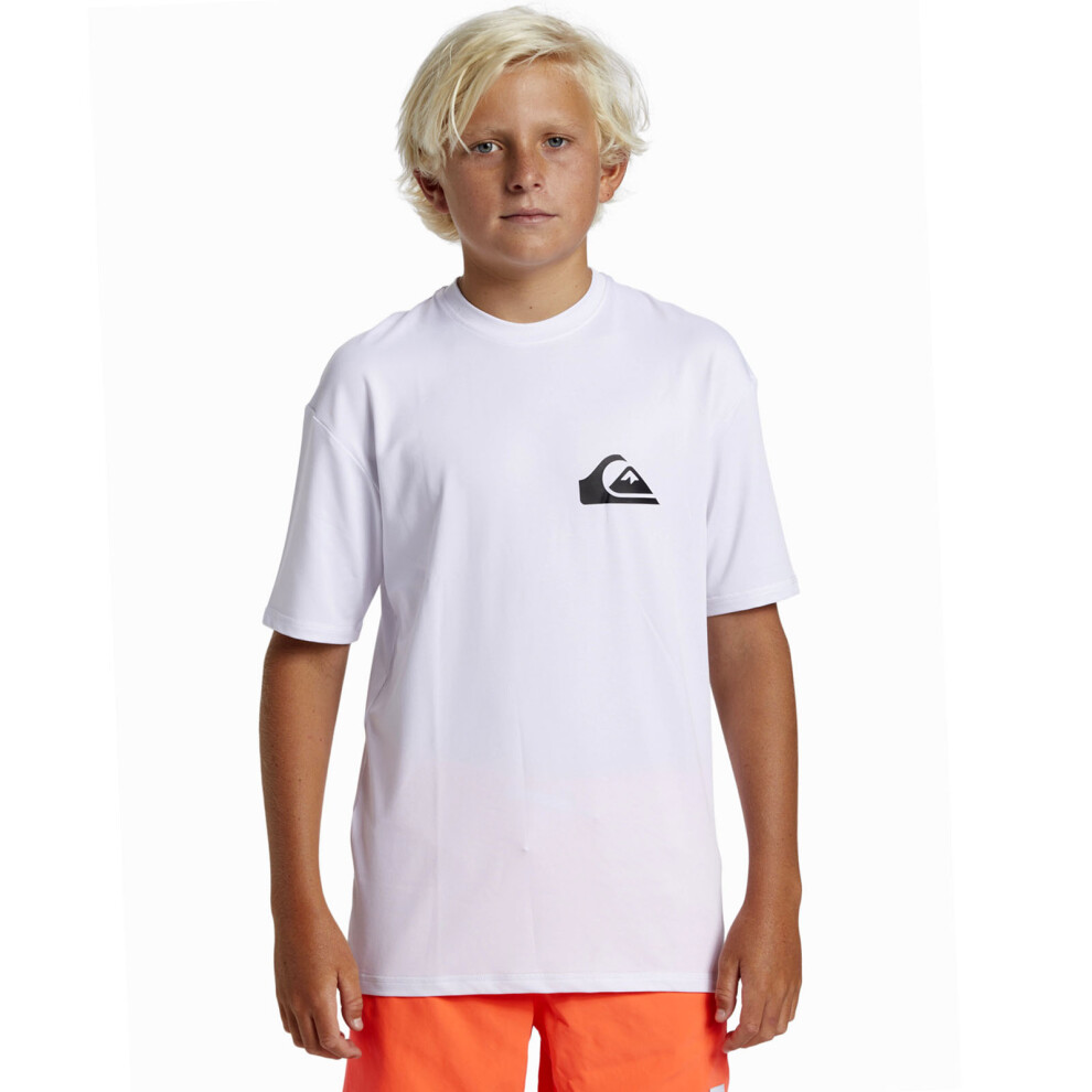 Quiksilver Kids Everyday Short Sleeve Upf 50 Swimming Surfing Rash Vest Top