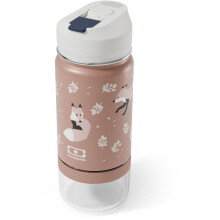 2-in-1 Gourde Snack - MONBENTO - Twisty Fox - insulated for kids - with straw