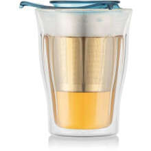 Tea cup with infuser - BODUM - YO-YO SET - 0.35 L - Double wall - Glass and stainless steel