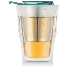 Tea cup with infuser - BODUM - YO-YO SET - 0.35 L - Double wall - Glass and stainless steel