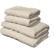 4er Set Handtücher - LOVELY HOME - 2 Handtücher 50 x 100 cm + 2 Duschtücher 70 x 140 cm - Beige