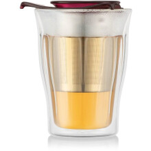 Tea cup with infuser - BODUM - YO-YO SET - 0.35 L - Double wall - Glass and stainless steel