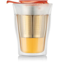 Tea cup with infuser - BODUM - YO-YO SET - 0.35 L - Double wall - Glass and stainless steel