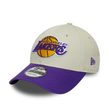 New Era Mens Los Angeles Lakers 9FORTY Contrast Patch Baseball Cap - Light Beige - OSFM