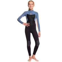 Roxy Kids 3/2mm Prologue Back Zip Full Length Surfing Wetsuit - Cloud Black