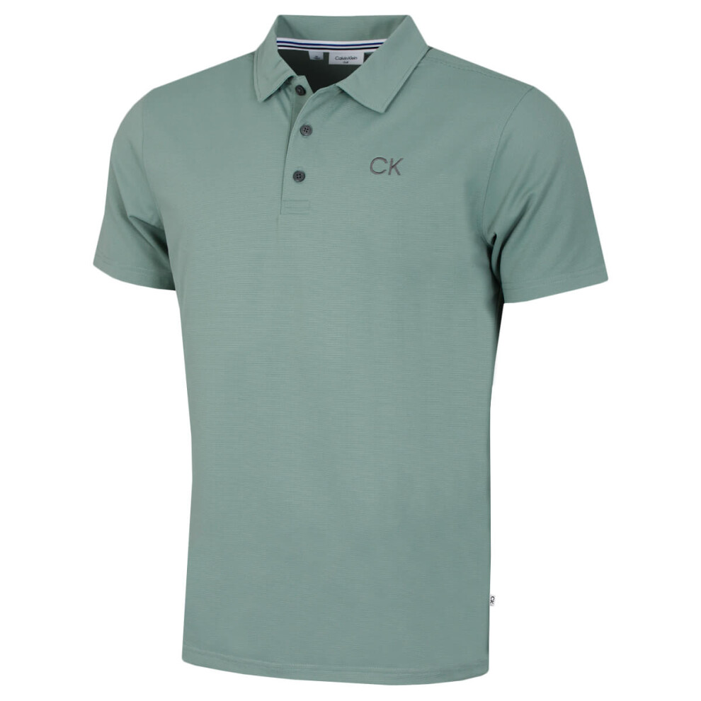 Calvin Klein (Xxxl, Sage) Mens 2026 Central Eco Light Wicking Golf Polo Shirt