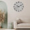 Large Decorative Wall Clock Retro Quiet Rustic MDF Grey 61 cm — large wall clock, rustic retro clock, silent mechanism clock, gray mdf clock 5