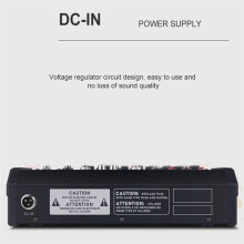 4 Channel Audio Mixer Sound Mixing Console Audio Interface USB Sound Card for Studio Stage DJ Home US Plug