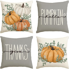 Kissenbezüge für Kissen im Set, 4-teilig, herbstlich, ästhetisch, dekorativ, 50x50 cm — kissenbezüge 50x50, set aus 4 kissenbezügen