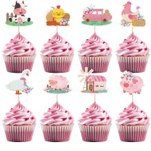 Toppers para Tartas y Cupcakes Decoraciones de Animales Set para Fiesta 32 Piezas — adornos fiesta infantil