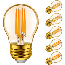 Bombilla LED Vintage Filamento E27 Luz Cálida 6 Unidades Ámbar P45 G45 — bombillas bajo consumo