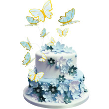 Cupcake Cake Toppers Butterflies Decorative Set 55 Pieces Blue — butterfly cake topper, 55 piece decoration set, 3d butterfly decorations