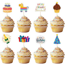 Toppers Decorativos para Tarta Cupcakes Toppers Set 32 Piezas Coloridas — decoracion fiesta infantil