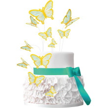 Toppers para Tarta Magdalenas Decoraciones Mariposas 3D Toppers Set 50 Piezas Rosas — decoracion mesa dulce
