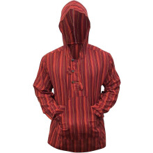 Homme Sweat à capuche en coton rayé Marron châtaigne Festival L — vetement boho homme, pull style grandpere