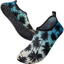 Palm Print Quick-Drying Anti-Slip Beach Water Shoes 44/45 EU — mens water shoes, non slip beach shoes, quick drying snorkeling shoes