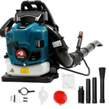 ZHDPYHDD 75.6cc 4-Stroke Petrol Backpack Leaf Blower, High Power Garden Blower with Anti-Vibration, Cruise Control & Adjustable Straps, 498CFM for
