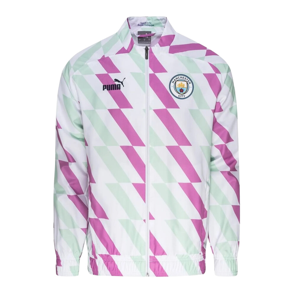 Puma (16 Uk, White) Womens/Ladies Prematch Manchester City Fc Jacket