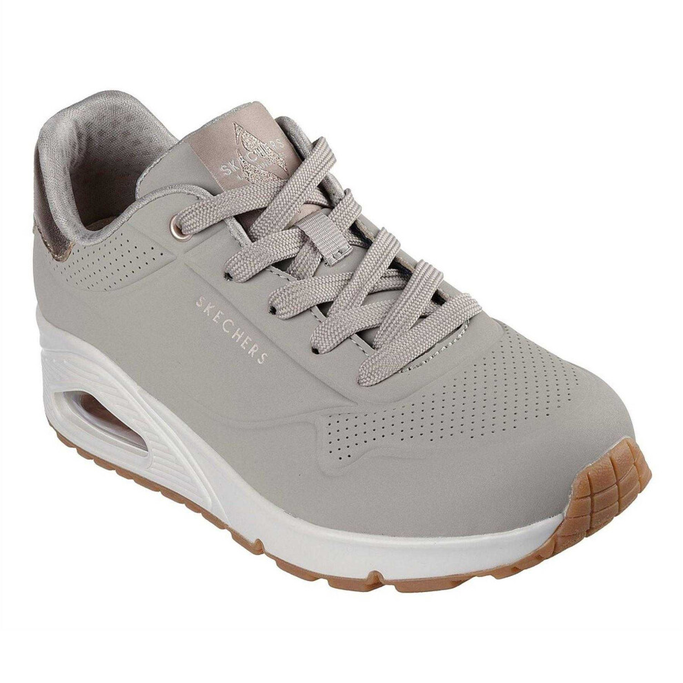 Skechers (5 Uk, Taupe Beige/Metallic Gold) Womens/Ladies Uno Stand On Air Wedge Trainers