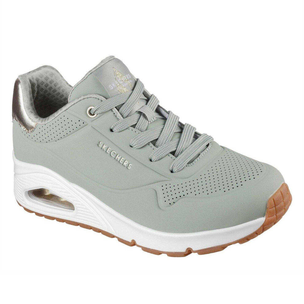 Skechers (7 Uk, Sage/Metallic Gold) Womens/Ladies Uno Stand On Air Wedge Trainers
