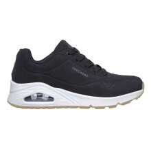 (5 UK, Black/White) Skechers Womens/Ladies Uno Stand On Air Wedge Trainers