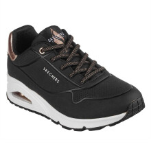(7 UK, Black/Metallic) Skechers Womens/Ladies Uno Stand On Air Wedge Trainers