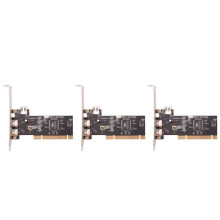 3X 3-Portars IEEE 1394 Firewire-Kort PCI Firewire-Adapter IEEE 1394 PCI-Kontrollkort för Stationär PC