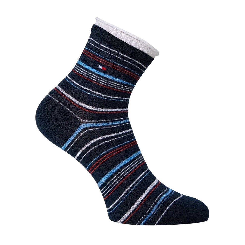 Tommy Hilfiger Mens Striped Ankle Socks (Pack Of 2)