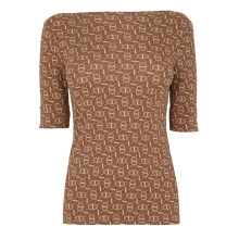 (8 UK, Taupe) Ralph Lauren Womens/Ladies Judy Chain Print Boat Neck T-Shirt