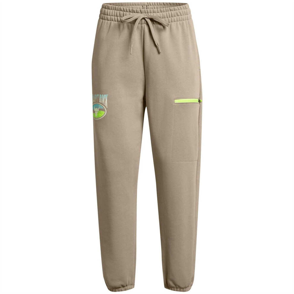 Under Armour (12 Uk, Taupe) Womens/Ladies Project Rock Terrycloth Heavyweight Joggers