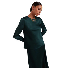 (8 UK, Dark Green) Ted Baker Womens/Ladies Mesh Crew Neck Long-Sleeved Top