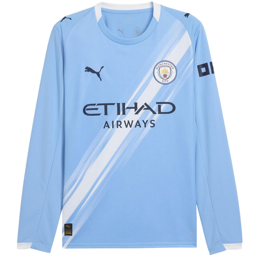 Puma (Xxl, Blue) Mens 25/26 Manchester City Fc Long-Sleeved Home Jersey