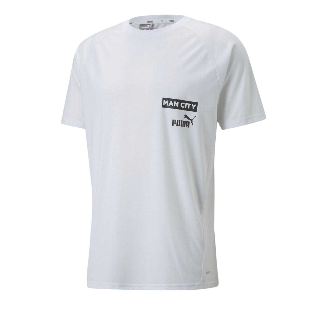 Puma (Xl, White/Black) Mens Manchester City Fc T-Shirt