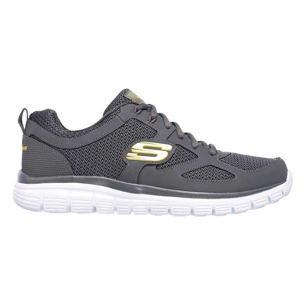 Skechers (7 Uk, Charcoal) Mens Burns Agoura Trubuck Leather Trainers