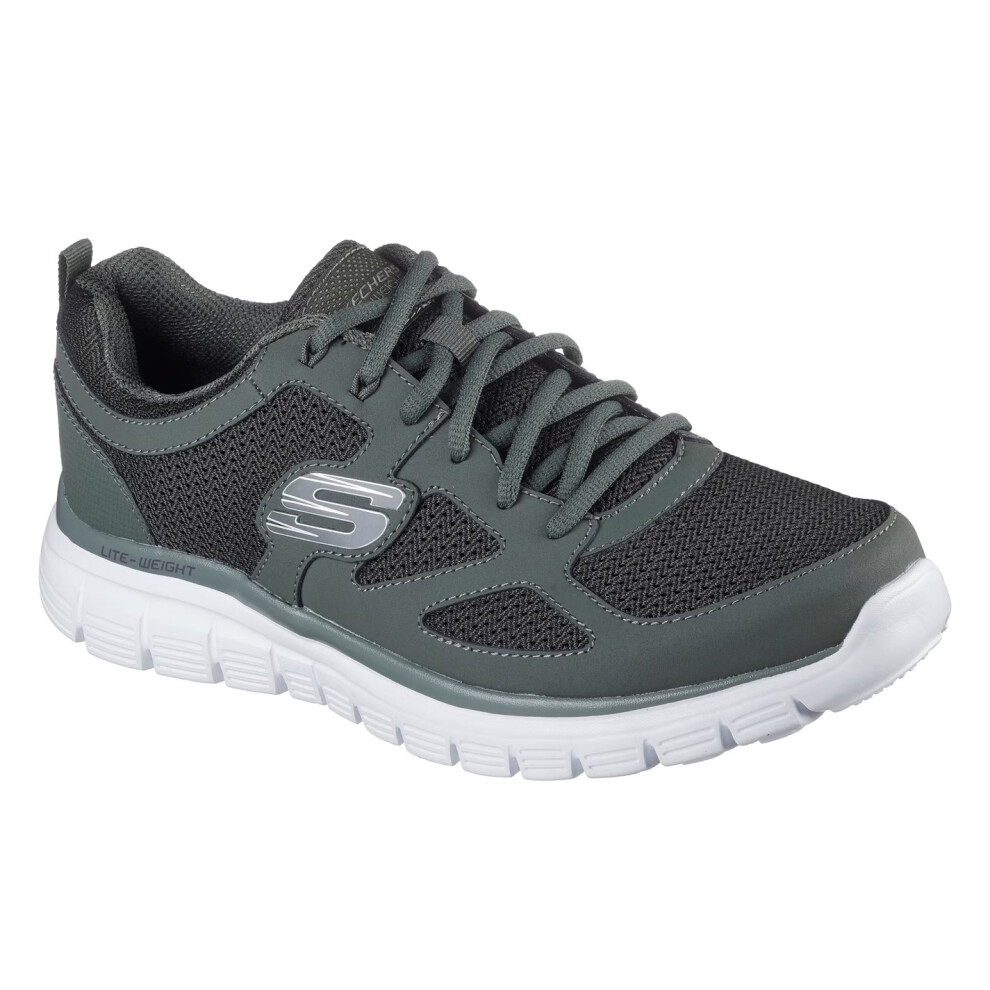 Skechers (9.5 Uk, Olive) Mens Burns Agoura Trubuck Leather Trainers