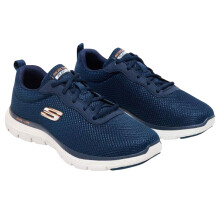 (7 UK, Navy/Orange) Skechers Mens Burns Agoura Trubuck Leather Trainers