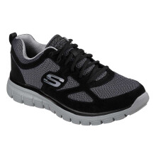 (11 UK, Black/Grey) Skechers Mens Burns Agoura Trubuck Leather Trainers