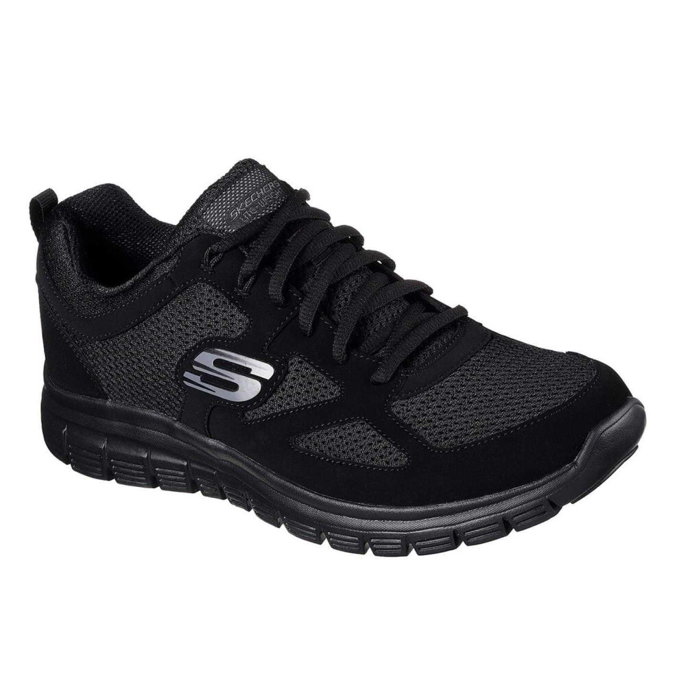 Skechers (10 Uk, Black) Mens Burns Agoura Trubuck Leather Trainers
