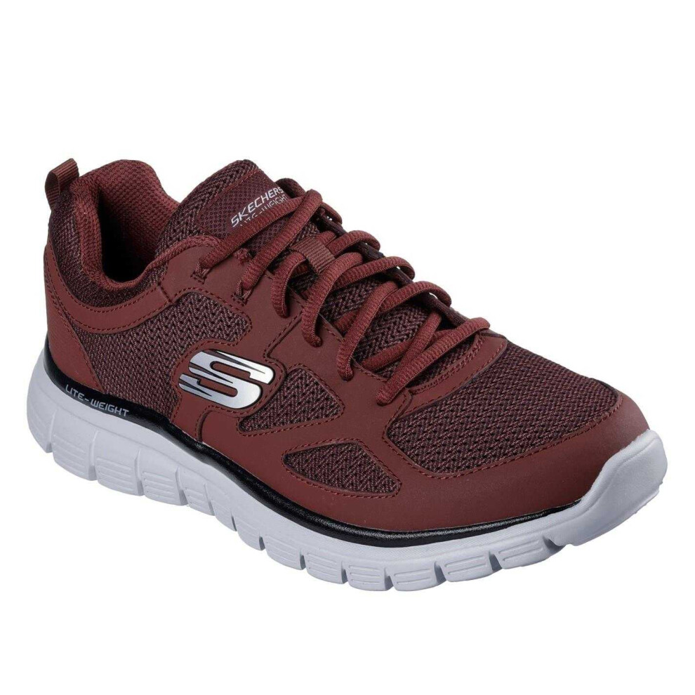 Skechers (8.5 Uk, Burgundy) Mens Burns Agoura Trubuck Leather Trainers